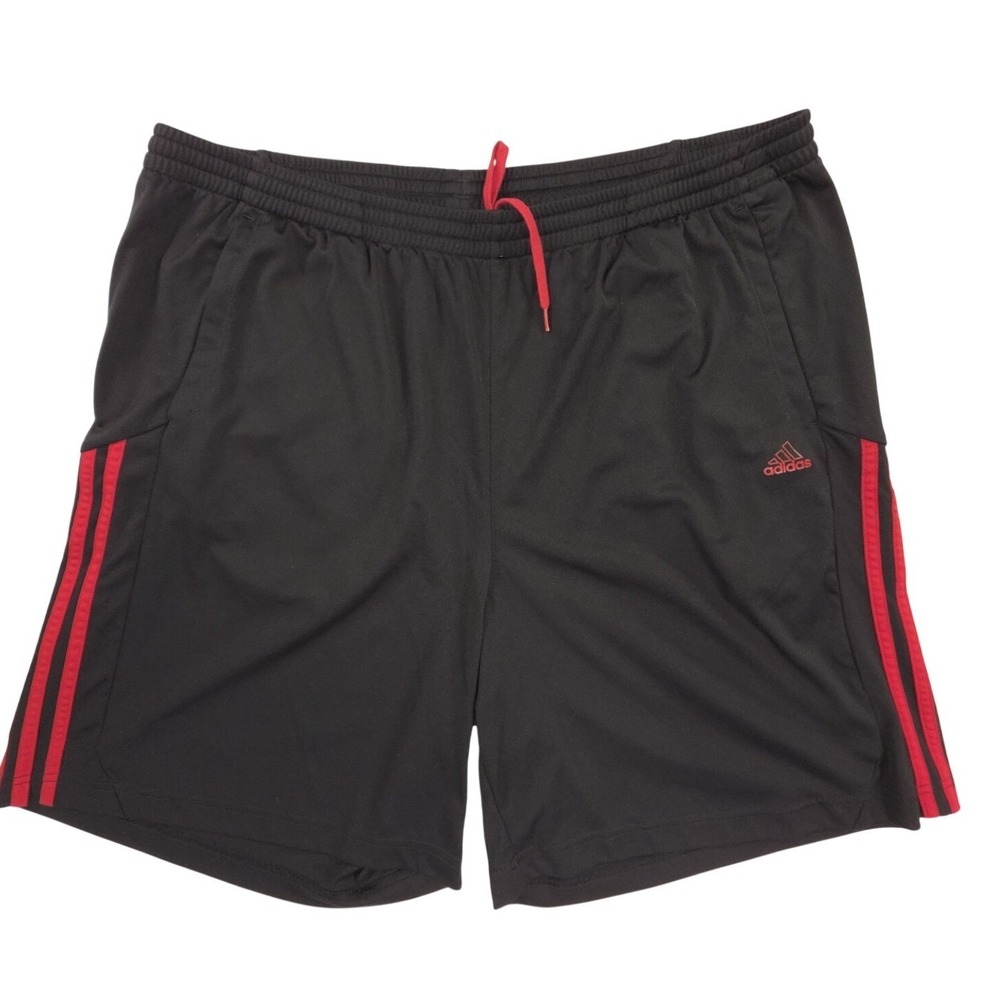 adidas Men’s Active‎ Ones Athletic Black Red Stripe Shorts